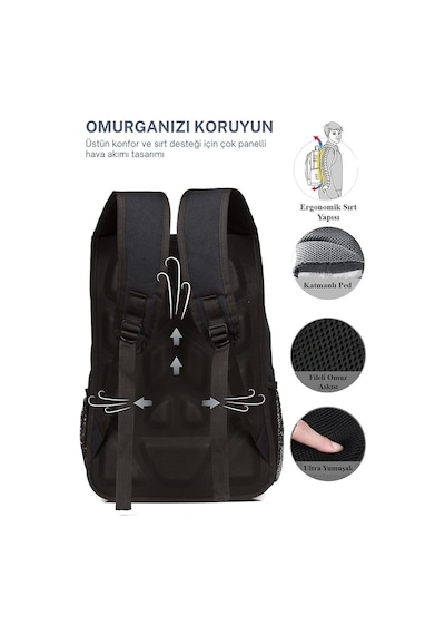 Xmlbayiciniz Çok Gözlü Çok Bölmeli Terletmeyen Ortopedik Sırt Destekli Lise Ortaokul İlkokul Büyük Okul Çantası Çok Renkli