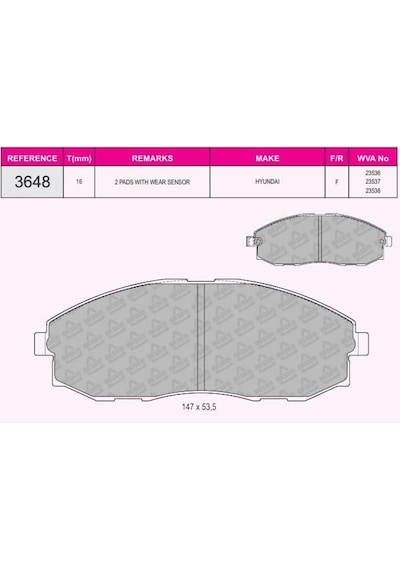 QCB QCB3648 Ön Balata Starex 98-02