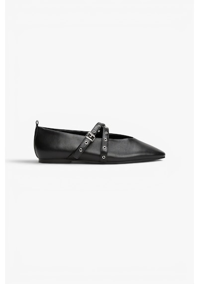 Tommy Hilfiger Tjw Leather Maryjane Ballerına Kadın Siyah Ayakkabı - En0en02868