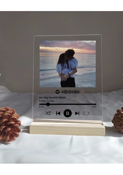 Spotify Barkodlu Plak Kişiye Özel Sevgiliye Hediye Arkadaşa Hediye Doğum Günü Yıl Dönümü Renk-Ürün-Şeffaf-Pleksi