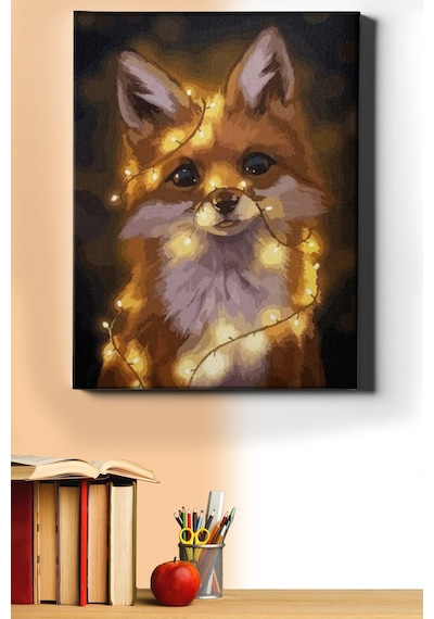 Webstyle Sayılarla Boyama Seti Kasnaklı Işıltılı Tilki 50 X 65 Cm