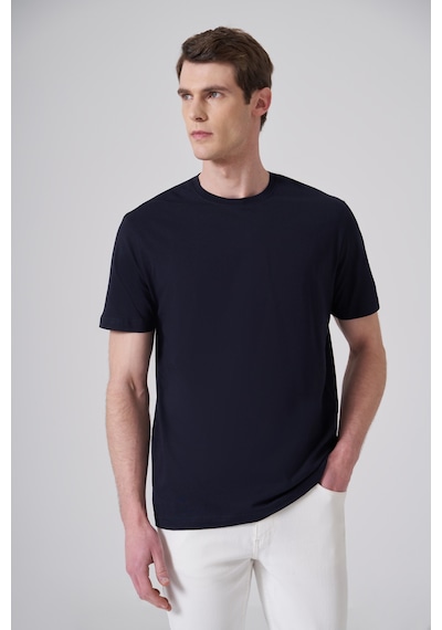 Morven Erkek Lacivert Basic Bisiklet Yaka Dynamic Fit Pamuk T-shirt 26yc018008200 Lacivert