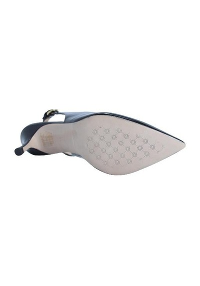 Poletto Hakiki Deri Sıyah-altın Ayakkabı Stiletto 9841 48 V1-2492 Siyah