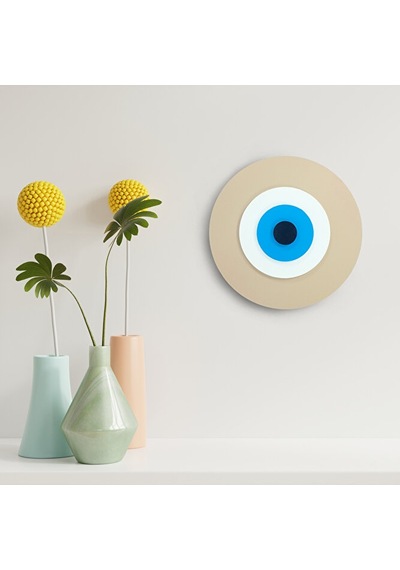 Minimalist Somon Nazar Boncuğu El Yapımı Ahşap Büyük Nazarlık 20