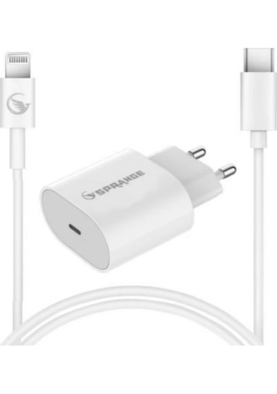 Sprange P-l18 25w Lightning Usb-c Pd Hızlı Şarj Başlık Ve Data Kablosu