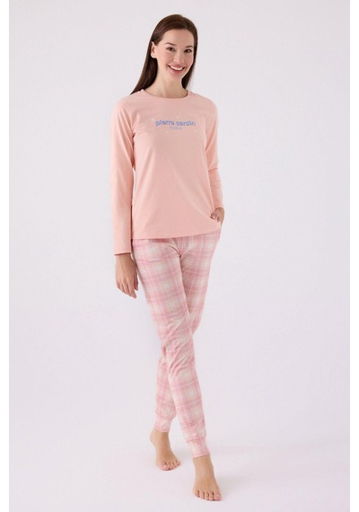 Pierre Cardin Kadın Pamuklu Rahat Uzun Kollu Ekose Pijama Takım SOMON