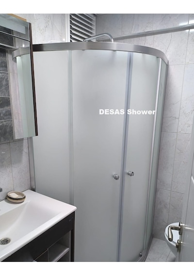 Shower 90x90 Oval Lüx Seri Yüksek Kalite Buzlu Camlı Duşakabin Teknesiz Buzlu