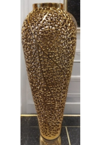 88 Cm Büyük Boy Dekoratif Vazo Modern Salon Süs Vazosu Şık Tasarım Altın
