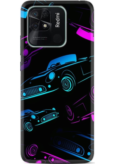 Xiaomi Redmi 10C Kılıf Silikon Desen Özel Seri Cars Neon 1618