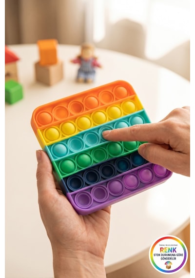 Pop It Duyusal Zeka Oyuncağı Kare Kabarcık Patlatma Stres Rahatlatıcı Fidget Oyuncak 12x12 Cm