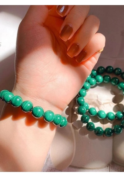 Gümüştel El Sanatları Sertifikalı Hakiki Malahit Taşı Doğal Taş Bileklik Aaa Kalite Sürpriz Hediyeli Yeşil Gümüştel El Sanatları Sertifikalı Hakiki Malahit Taşı Doğal Taş Bileklik Aaa Kalite Sürpriz Hediyeli Yeşil
