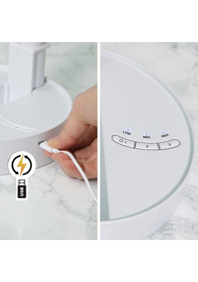 Lıvıngton Fold & Cold Uzatılabilir Mini Vantilatör, Pilli, Güçlü Usb Vantilatör, 10 Saat Çalışma Süresi, E