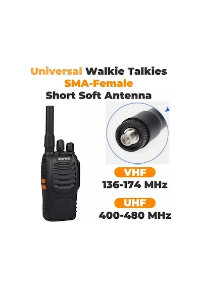 Sf20 7cm Dual Band Sma Dişi Telsiz Anteni Vhf/uhf Esnek Katlanabilir Kısa Anten