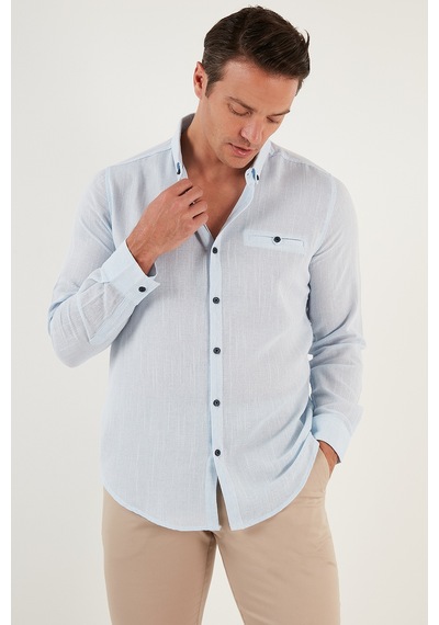 Buratti % 100 Pamuklu Slim Fit Uzun Kollu Erkek Gömlek Cf21S111498 Mavi Buratti % 100 Pamuklu Slim Fit Uzun Kollu Erkek Gömlek Cf21S111498 Mavi