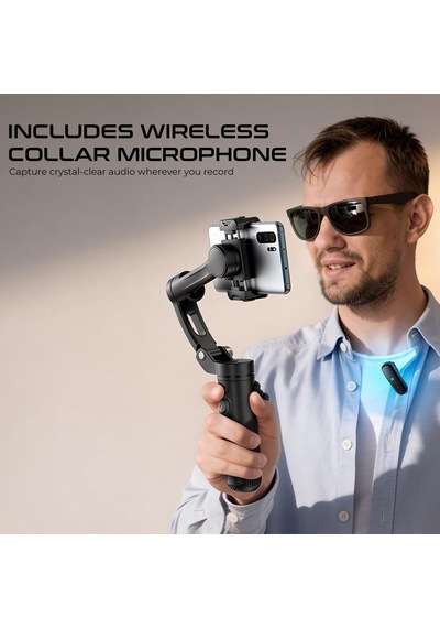 Lph113 3 Eksenli Akıllı Gimbal Stabilizatör, Siyah