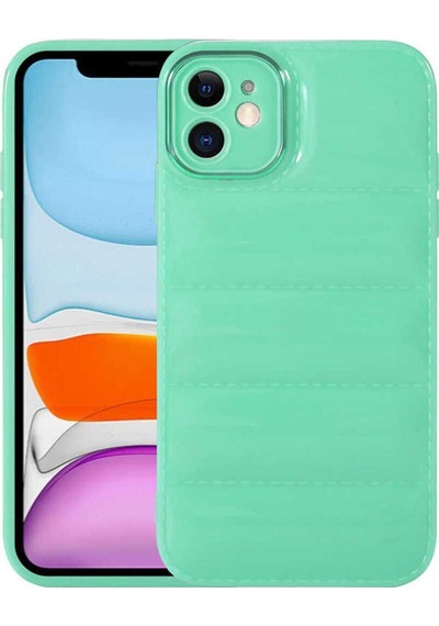 Apple Uyumlu iPhone 11 Kılıf Kamera Korumalı Parlak Airbag'li Zore Galya Kapak Su Yeşil
