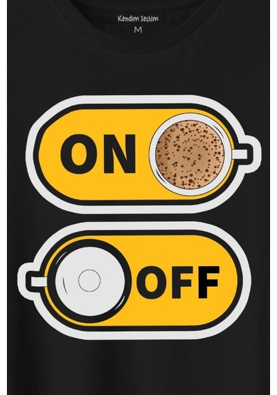 Kahve On Off Coffee Baskılı Tişört Unisex T-shirt 001