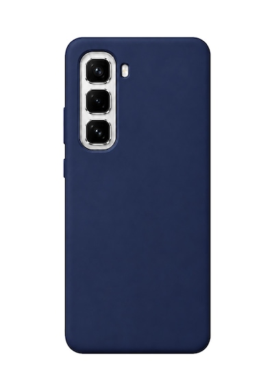 Infinix Hot 60 Pro Uyumlu İçi Kadife Kaplamalı Silikon Kılıf Airline Serisi Lacivert