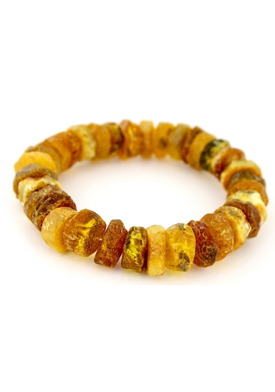 Kehribar Bileklik Amorf Tasarım Ambergold Blk23-132 Çok Renkli
