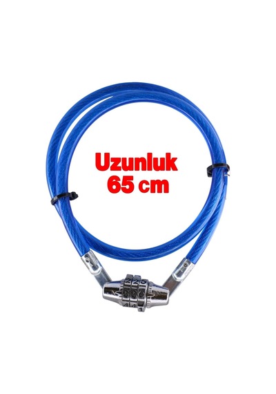 Şifreli Bisiklet Motosiklet, Scooter Çelik Halat Kilidi 65 Cm Çelik Kilit Çap 7 Mm Diğer
