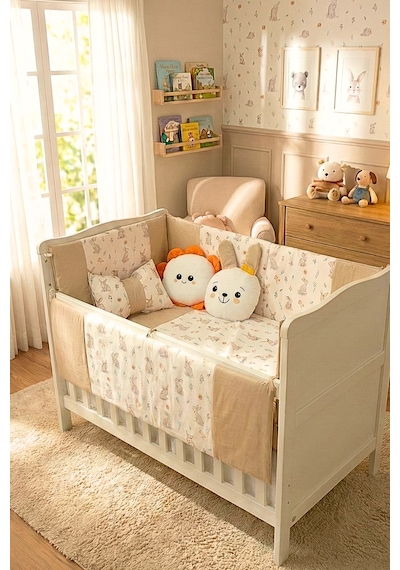 Park Yatak Bebek Uyku Seti Nevresim Takımı Bunny Kahverengi 70x110 - 70x120