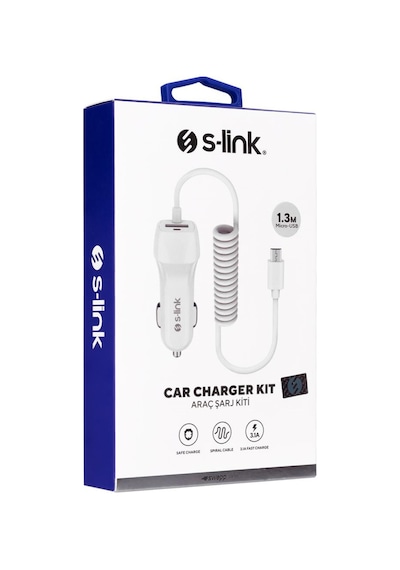 S-link Swapp Sw-c535 1 Usb + Micro Usb 12-24v 3.1a Kablolu Araç Şarj Cihazı Çok Renkli