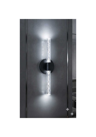 Bubbleflux Medium 40 Cm Modern Tasarım Led Aplik - Duvar Lambası - Siyah - Elektrikli - Beyaz Led Siyah
