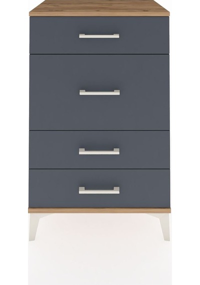 Hyperion Komodin 4 Çekmeceli 60x44x96 Çam-antrasit Çam