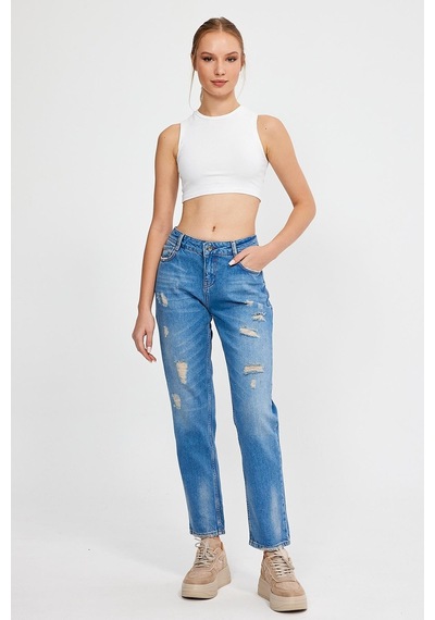 Alexandergardi Özel Koleksiyon Yırtık Detaylı Denim Pantolon Ag-1051g 001