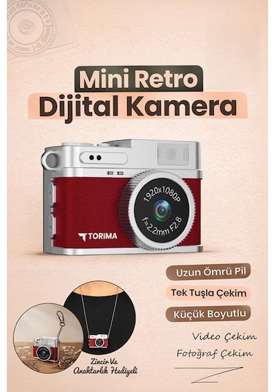 Torima CMR35 Mini Anahtarlık 1080P Dijital Fotoğraf Video Kamera