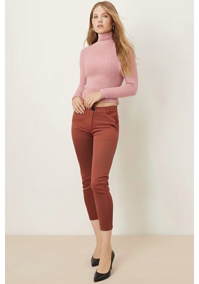 Armonika Kadın Taba Cepli Kumaş Pantolon Arm-26k136080