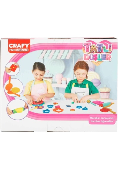 3493 Crafy Tatlı Düşler Oyun Hamuru Seti 200 G 22 Parça -sunman Çok Renkli