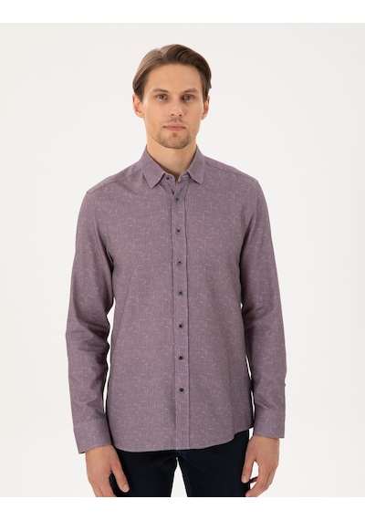 Pierre Cardin Erkek Mor Gömlek Desenli 50292282-vr038 Mor