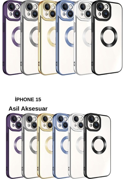 Iphone 15 Uyumlu Renkli Detaylı Kamera Korumalı Logo Kısmı Açık Korumalı Kılıf