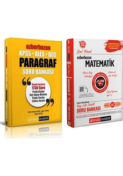 Pegem KPSS ALES DGS Ezberbozan Paragraf ve Matematik Soru Seti