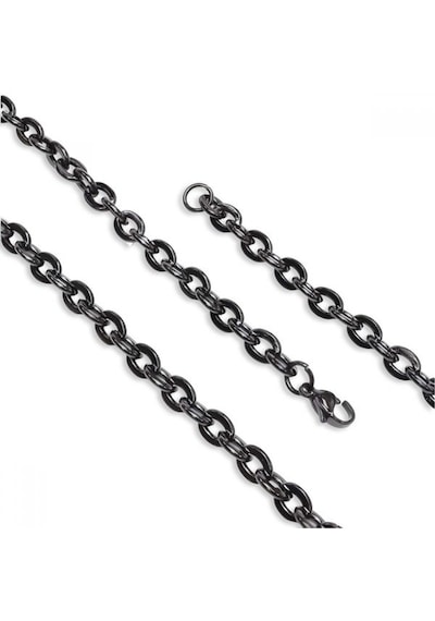 Erkek Mariner Çelik Kolye 1,6mm X 6mm 9188 Siyah