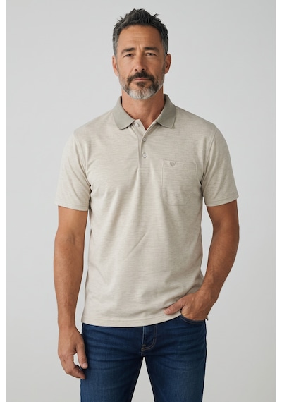 Erkek Simenti Fitilli Yakalı Penye Baba Toprak Tshirt Çoklu Renk