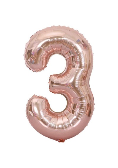 Beysüs Rakam Folyo Balon Rosegold 3 Rakam 40 İnç