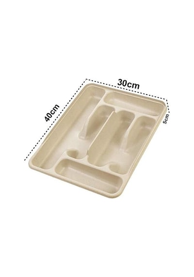 Moonstar Çekmece İçi Kaşıklık 6gözlü Çatal Bıçak Organızer 40x30cm-kş-170 Krem Çok Renkli