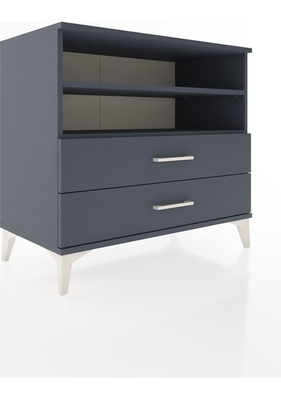 Hyperion Şifonyer 2 Raflı 2 Çekmeceli 88x44x80 Antrasit-antrasit Antrasit