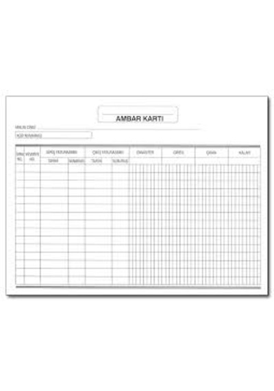 Bayındır 17x24 Ambar Kartı 100'lü