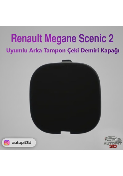 Autopit 3d Renault Megane Scenic 2 Uyumlu Arka Tampon Çeki Demiri Kapağı