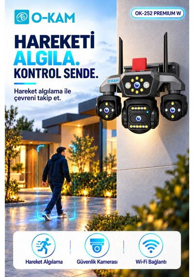 O-kam Ok-252-premium W 4 Lensli Wi-fi Ptz Güvenlik Kamerası