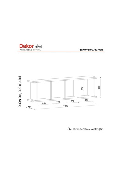 Dekorister Snow Duvar Rafı Beyaz