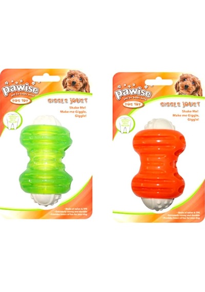Pawise Giggle Jouet 12 CM Elips Kauçuk Sesli Kemik Köpek Oyuncağı Çok Renkli