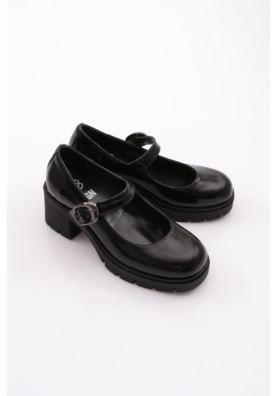 Dgn 036 Kadın Loafer Ayakkabı Siyah Rugan