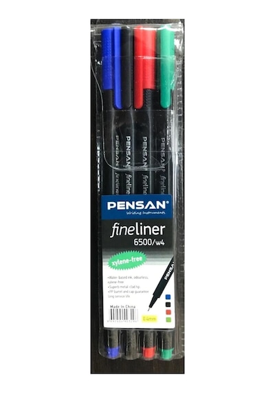 6500 Fineliner Keçe Uç Kalem 4 Lü Set Pe6500flmsky4s