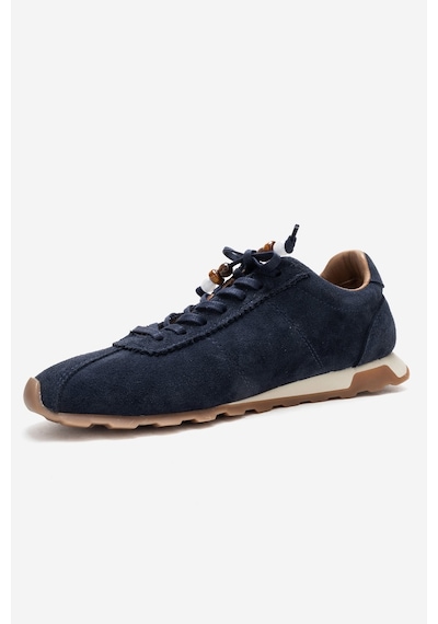 Brea Lacivert Süet Hakiki Deri Boncuklu Kadın Günlük Sneaker Lacivert