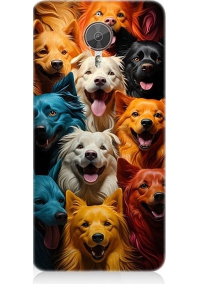 General Mobile Gm 5 Plus Uyumlu Sevimli Köpekler Desenli Silikon Kılıf