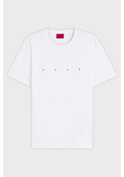 Hugo Logolu % 100 Pamuk Bisiklet Yaka T Shirt Erkek T Shirt 50566086 100 Beyaz